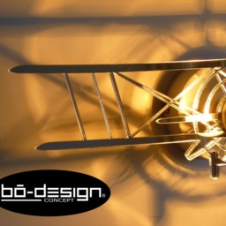 Lighting Wall Vintage, Biplane, 70/80/100 cm, 110 V, Mirrors Silver Effect, Shadow On The Wall, Biplan, Stampe, Pitts, Lighting Design, Loft - thumbnail 3