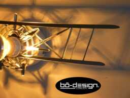 Lighting Wall Vintage, Biplane, 70/80/100 cm, 110 V, Mirrors Silver Effect, Shadow On The Wall, Biplan, Stampe, Pitts, Lighting Design, Loft - thumbnail 1
