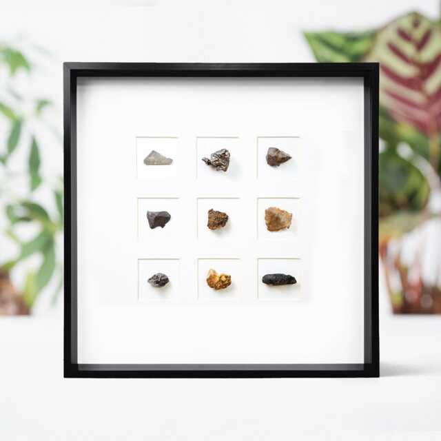 Large Framed Authentic Meteorite Myriad Mosaic Art - Luxury Natural Stone Wall Decor, Statement Interior Artwork, Fine Specimen Display - image 1