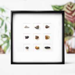 Large Framed Authentic Meteorite Myriad Mosaic Art - Luxury Natural Stone Wall Decor, Statement Interior Artwork, Fine Specimen Display