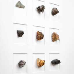 Large Framed Authentic Meteorite Myriad Mosaic Art - Luxury Natural Stone Wall Decor, Statement Interior Artwork, Fine Specimen Display - thumbnail 2