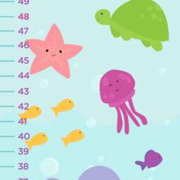 Under The Sea Growth Chart, Nursery, Ocean Theme Nursery Wall Art, Canvas Chart - thumbnail 2
