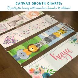 Under The Sea Growth Chart, Nursery, Ocean Theme Nursery Wall Art, Canvas Chart - thumbnail 4