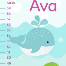 Under The Sea Growth Chart, Nursery, Ocean Theme Nursery Wall Art, Canvas Chart - thumbnail 3