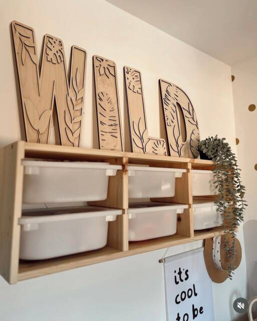 Children's Room Decoration - Wall Art Wooden Leaf Letters Alphabet Nursery Decor Boho- Scandi Playroom Accessories - image 1