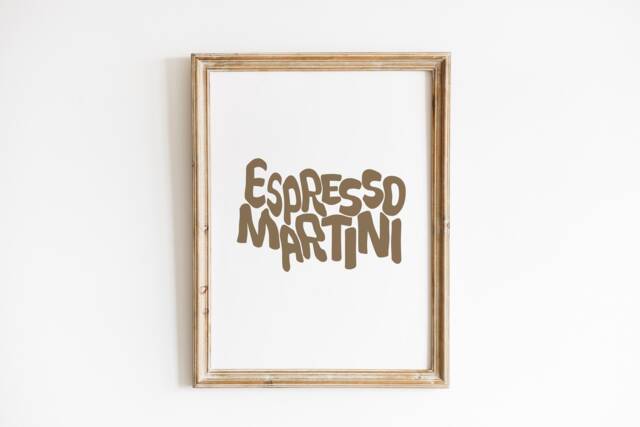 Espresso Martini Groovy Typography Cocktail Art Print, Colourful Liquor Drink Bar, Poster, Art, Bar Poster - image 1