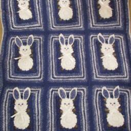 Digital PDF Crochet Pattern - Easter Bunny Baby Blanket Crib, Stroller, Bassinet - thumbnail 4