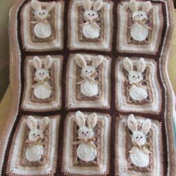 Digital PDF Crochet Pattern - Easter Bunny Baby Blanket Crib, Stroller, Bassinet - thumbnail 2