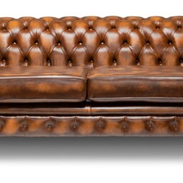 Chesterfield Belmont Real Leather Two/Three Seater Sofa Antique Tan - thumbnail 2