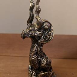 Oriental Water Dragon Bust Sculpture, Resin Printed - 4.75 Inches - thumbnail 3