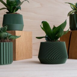 Set Of 4 Green Small Indoor Planters - Original Planter Gift - thumbnail 3