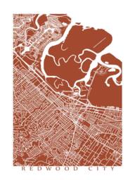 Redwood City Map Print - Bay Area California Art Poster - thumbnail 2