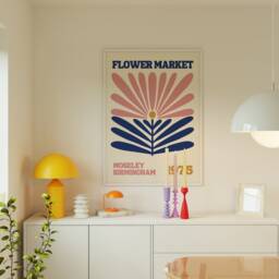Moseley Birmingham Flower Market Print 1970S Retro Floral Art - thumbnail 2