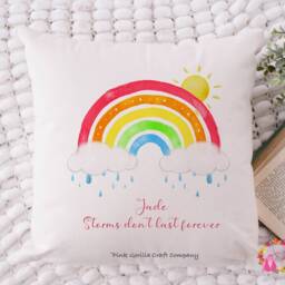 Rainbow Cushion, Pillow, Mental Health Gift, Gift, Self Love Positivity Quote, Positive Thinking - thumbnail 4