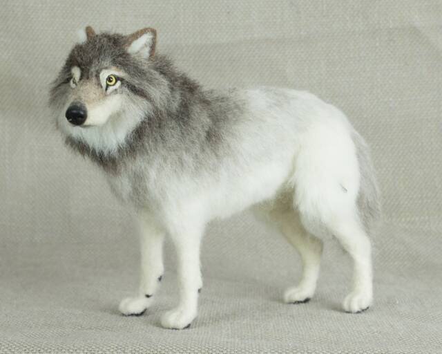 Made To Order Needle Felted Wolf Custom Needle Felted Animal Sculpture - image 1