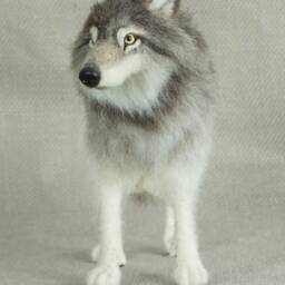 Made To Order Needle Felted Wolf Custom Needle Felted Animal Sculpture - thumbnail 4