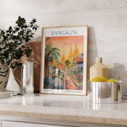 Bangkok Travel Print, Poster, Asian Southeast Asia Decor, Thailand Wall Art, Home Decor - thumbnail 2