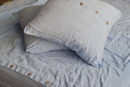 Linen Duvet Cover Set in A Melange Blue Color With 2 X Euro Pillow Shams Square Queen King Twin Pure Linen Bedding Free Shipping Flax Duvet