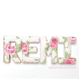 Custom Fabric Nursery Letters - Soft Personalised Name Decor For Baby Room, Wall Or Shelf Handmade Gift - thumbnail 2