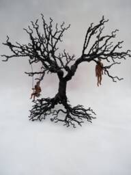 Gothic Sculpture, Wire Tree, Creepy Black Sculpture, Wire Miniature, Art, Metalwork, Copper Wire, Black Tree