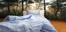 Blue Linen Bedding Set Natural Bedding Organic Rustic Linen Sheets Full Size King Duvet Cover