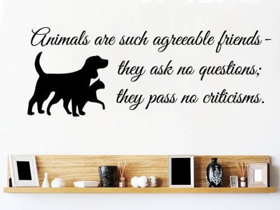 Wall Decals Animals Are Such Agreeable Quote Cat Dog Grooming Salon Decal Vinyl Sticker Nursery Pet Shop Home Decor Ms76 - image 1