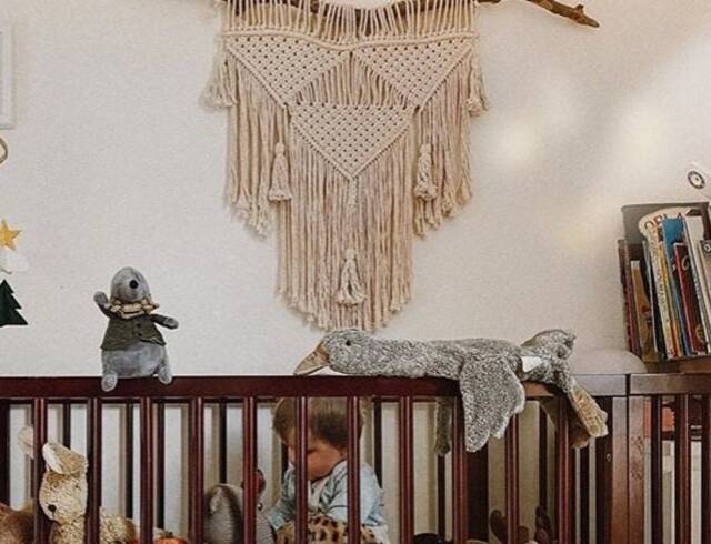 Macrame Wall Hanging Woven Tapestry For Nursery Or Living Room - 23x30 Inch - image 1