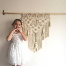 Macrame Wall Hanging Woven Tapestry For Nursery Or Living Room - 23x30 Inch - thumbnail 2