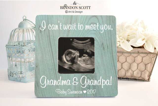 Personalized Ultrasound Picture Frame Pregnancy Announcement Gift, Grandma & Grandpa Frame, New Grandparents, Pregnancy Reveal - image 1
