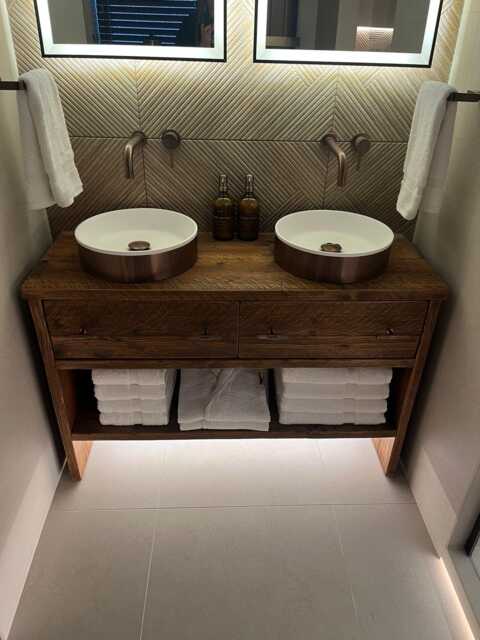 Hale Reclaimed Wood Rustic Bathroom Vanity Unit - image 1