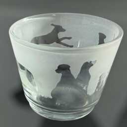 Ridgeback Tealight Holder - Rustic Glass Tea Light Holder With Rhodesian Ridgeback Frieze Design - thumbnail 4