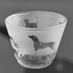 Ridgeback Tealight Holder - Rustic Glass Tea Light Holder With Rhodesian Ridgeback Frieze Design - thumbnail 1