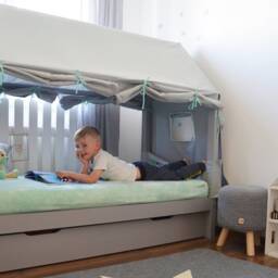House Bed Cover, Montessori Canopy For Children's Bed, Curtains, House Canopy, Play Tent, Curtains - thumbnail 2
