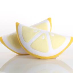Lemon Slice Pillow Set Handmade Fleece Citrus Decor - thumbnail 3