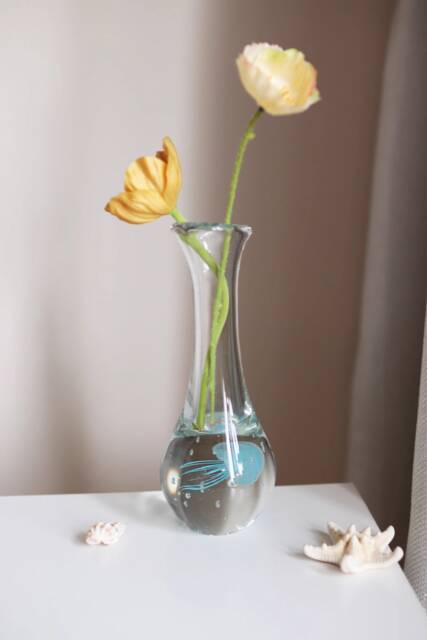 Handmade Blown Glass Jellyfish Vase Ornaments Glow in The Dark Housewarming Gift Planter Pot - image 1