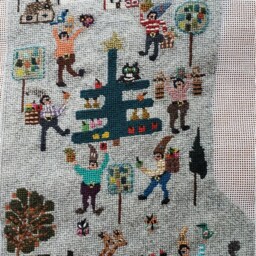 Christmas Train Needlepoint Stocking. Sample Only. Not For Sale - thumbnail 2