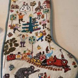 Christmas Train Needlepoint Stocking. Sample Only. Not For Sale - thumbnail 4