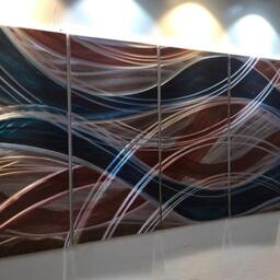 Abstract Metal Wall Art Sculpture Modern 3D Painting - 24x60 Inch - thumbnail 3