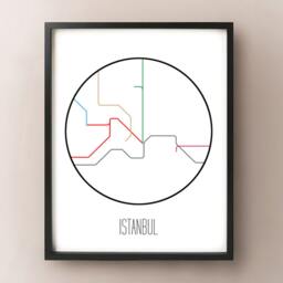 Istanbul, Turkey - Minimalist Metro Subway Art Print ??stanbul Metrosu - thumbnail 2