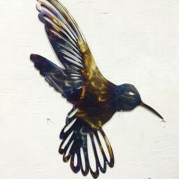 "Metal Humming Bird, Wall Hanging 12"" X 8.5" - thumbnail 2