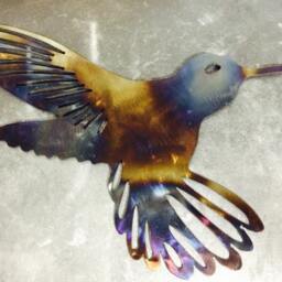 "Metal Humming Bird, Wall Hanging 12"" X 8.5" - thumbnail 4