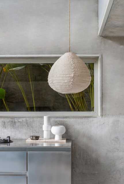 Taupe Linen Parlour Pendant Light Minimalist Modern Ambient Ceiling Fixture - image 1