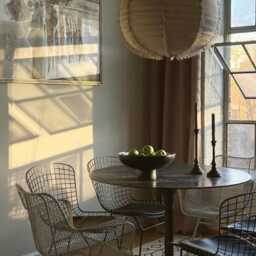 Taupe Linen Parlour Pendant Light Minimalist Modern Ambient Ceiling Fixture - thumbnail 3