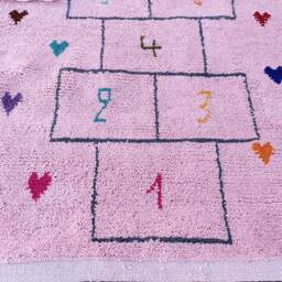 Kids Moroccan Rug Colorfull Rug Beni Ourain Rug, Pink Kids Style Carpet , Abstrackt Azilal Area Rugs - thumbnail 3