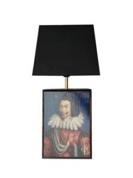 Black Oak Block Hand Finished King Steenie Table Lamp With Shade
