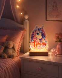 Personalised Unicorn Night Light - Custom Name Bedroom Decor