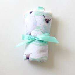 Dream Lovie. Security Blanket. Personalized Lovey. Faux Fur Aqua Sheep. Mini Baby Minky Shower Gift - thumbnail 3