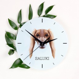 A Clock With A Saluki Dog. New Collection The Geometric Dog