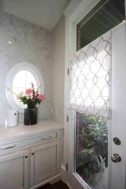 Embroidered Sheer Roman Shade, Palera Silver, Custom Window Treatment - image 1