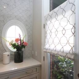 Embroidered Sheer Roman Shade, Palera Silver, Custom Window Treatment - thumbnail 3